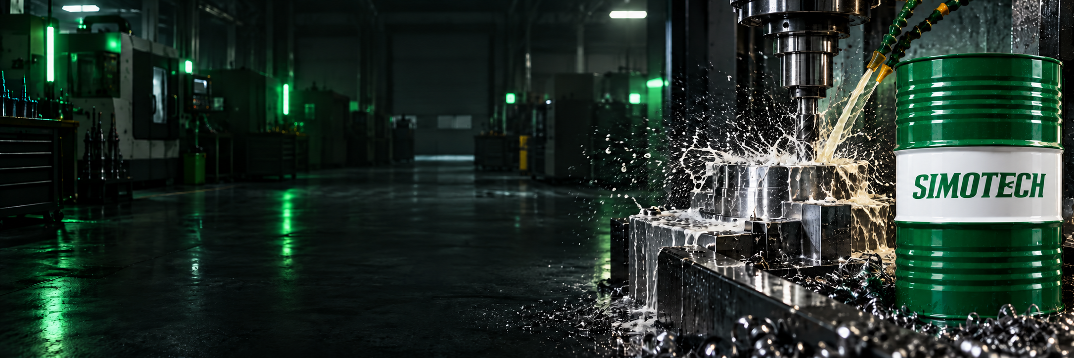 CNC machining and metalworking oil drums with the official SIMOTECH logo